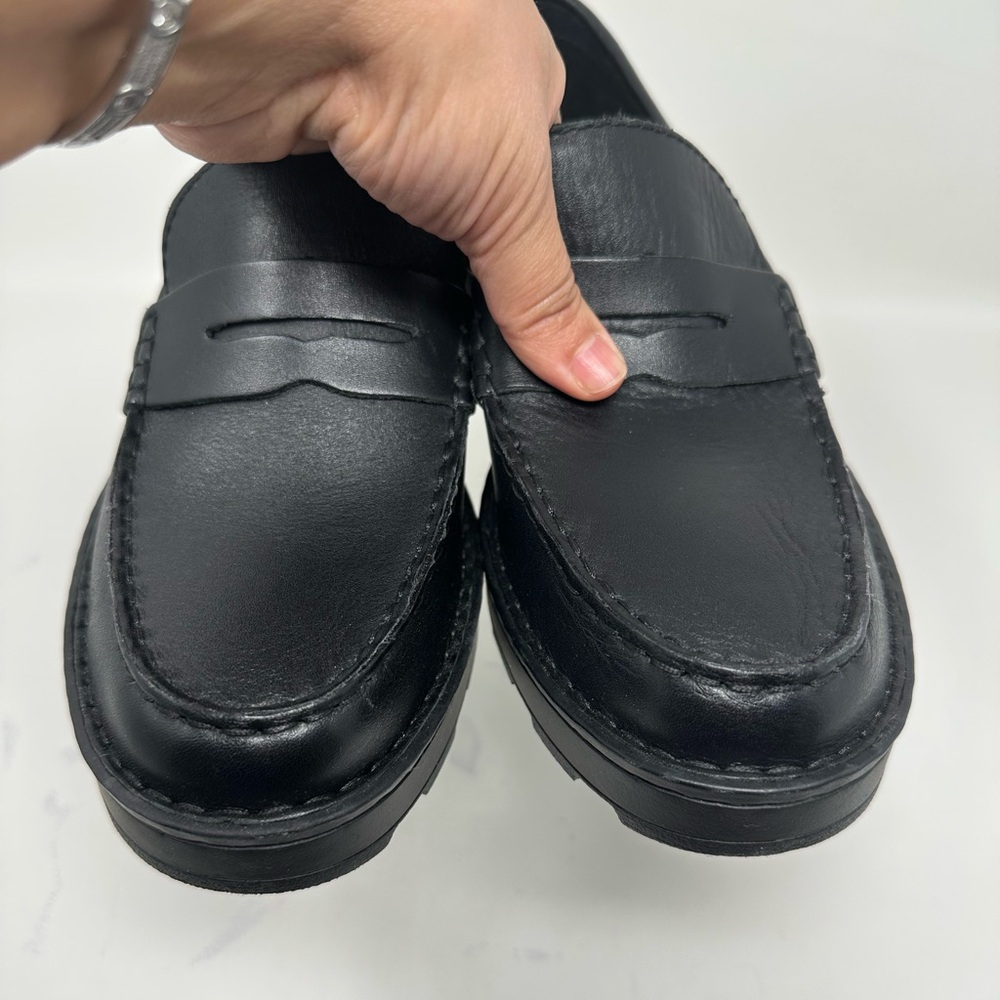 New Born - Carrera Leather Lug Sole Platform Penny Loafers size 9.5M - Picture 9 of 15